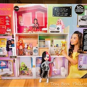 Rainbow Colorful Doll House with Accessories